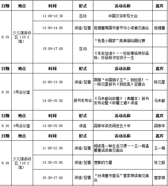2014南國書香節(jié)廣東新華館文化活動一覽表